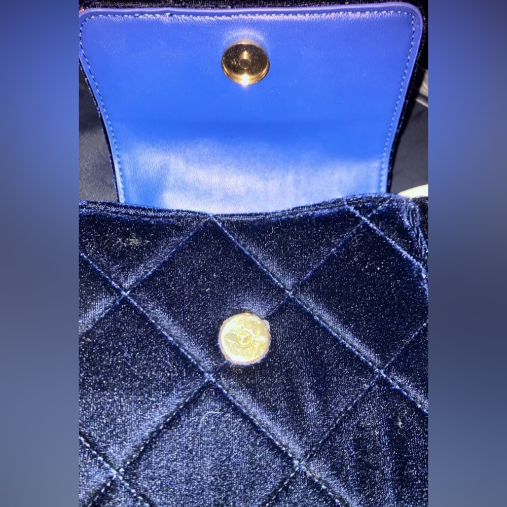 Steve Madden - Blue BCLEO VELVET - midnight blue hand bag